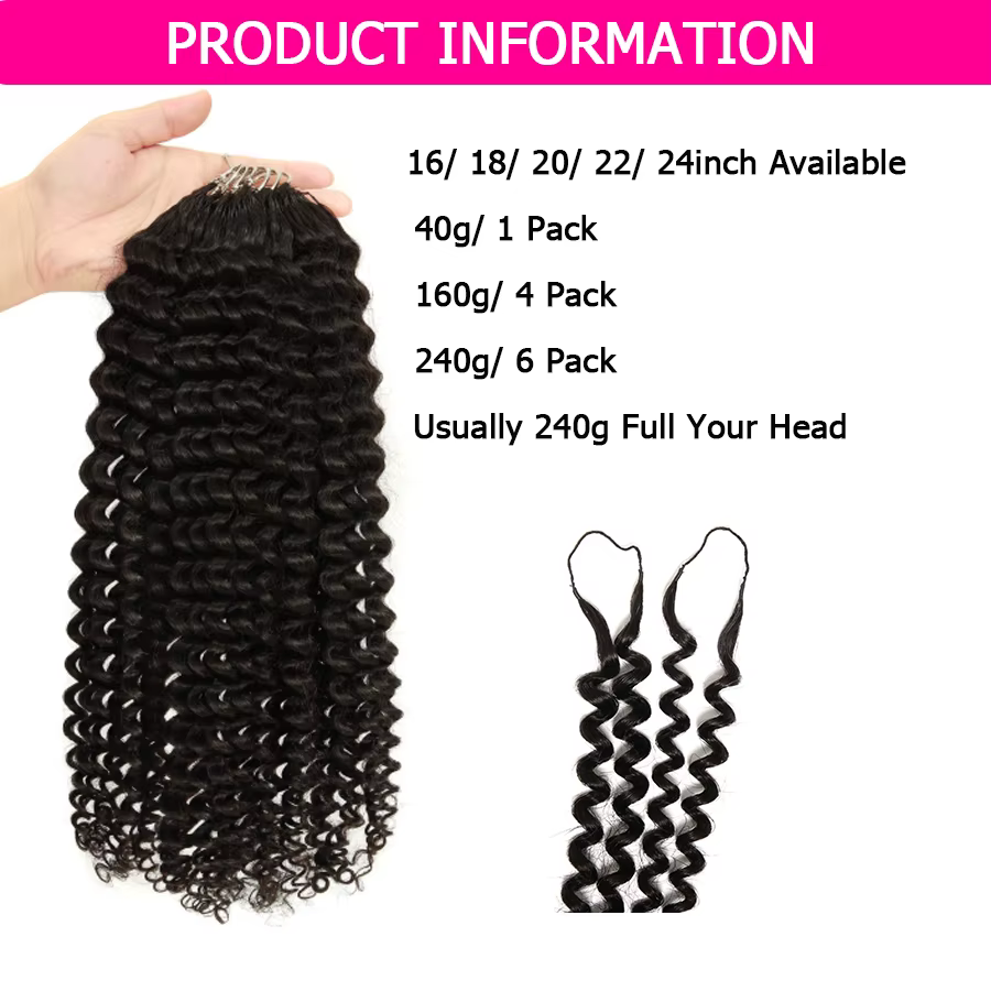 Extensions de cheveux humains au Crochet, cheveux humains bouclés et invisibles, pré-séparés, sans n