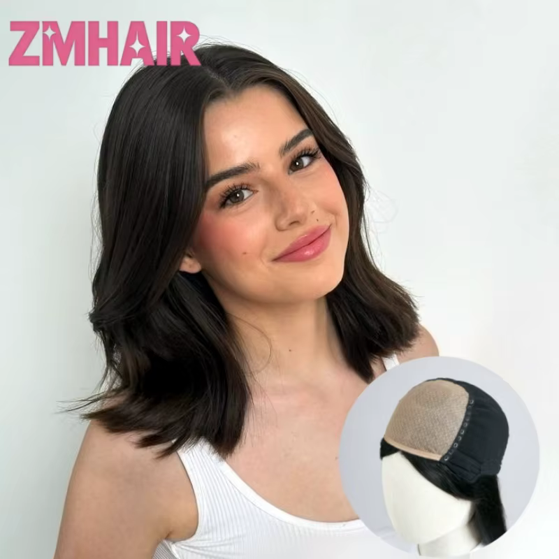 Perruques en cheveux humains avec base en soie 5x5, sans colle, lisses et soyeuses, style brésilien,
