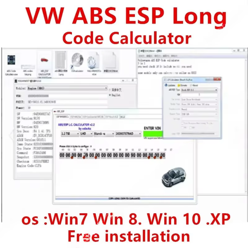 Le plus récent logiciel pour VW ABS ESP calculatrice à Code Long Helper MK60EC1 ABS ESP logiciel de 
