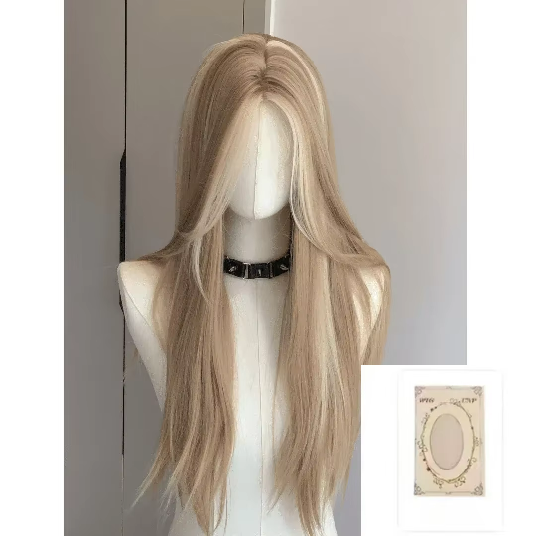 Ashely perruque pour femmes longue droite Blonde marron perruque asiatique américain haut Style dent