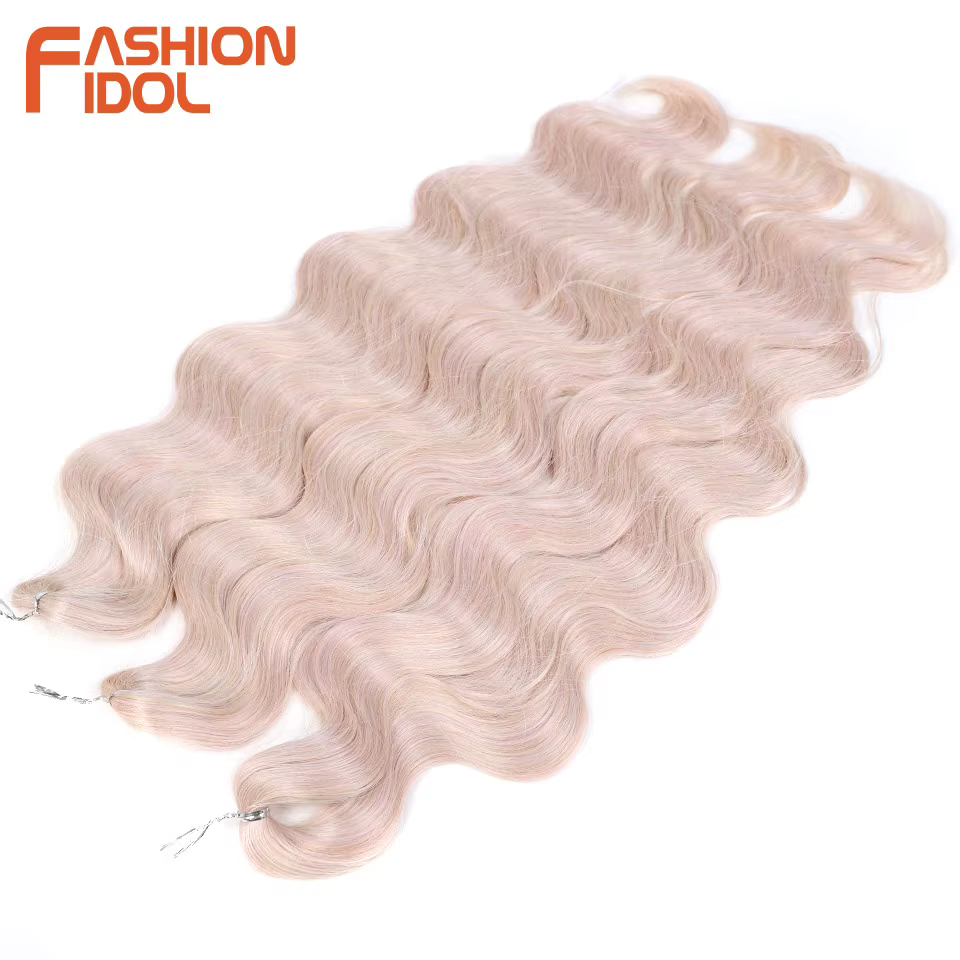 FASHION IDOL 24 pouces vague de corps Crochet tresses cheveux fibres synthétiques armure de cheveux 