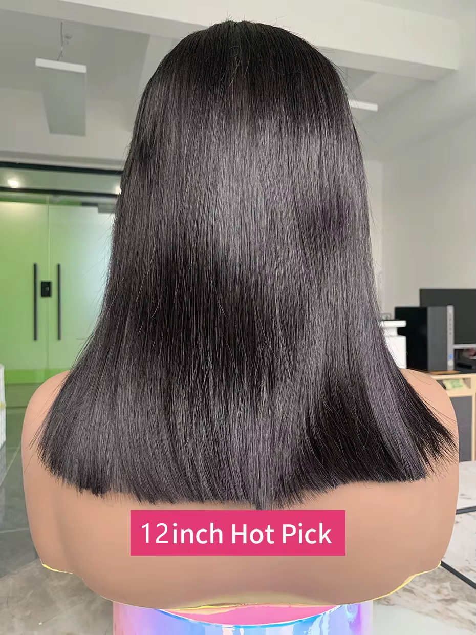 Cheveux bruts vietnamiens 250 densité 100 cheveux humains dentelle frontale perruques droite naturel