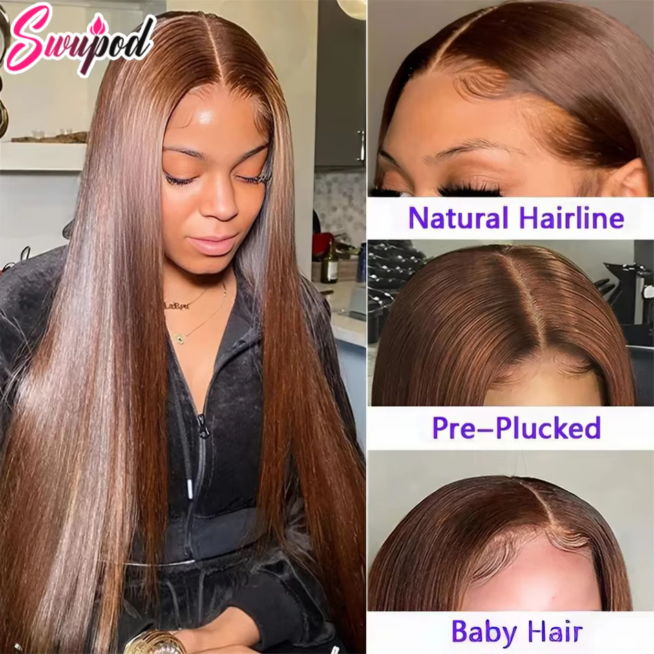 250% 360 pleine dentelle 13x6 HD dentelle frontale perruque 30 pouces 13x4 droite Remy cheveux humai