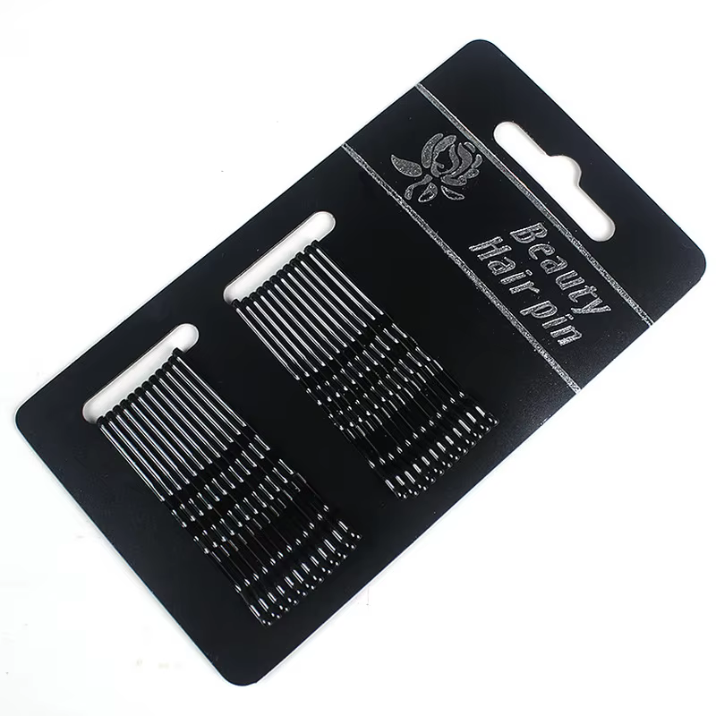 Épingles à cheveux ondulées noires pour femmes et filles, barrettes en métal, pinces à cheveux invis