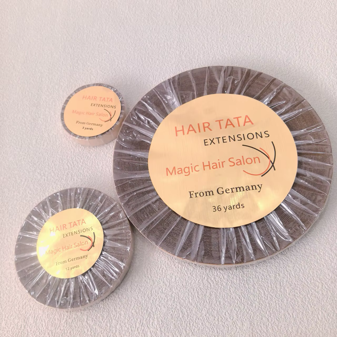 Ruban adhésif double face TATA pour extensions capillaires, largeur 0,8 cm/1 cm, 36/12/3 yards, pour