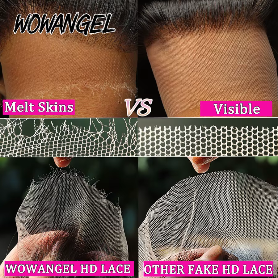 Wow Angel 5x5 HD dentelle fermeture perruques 250% fermeture droite perruque cheveux humains perruqu