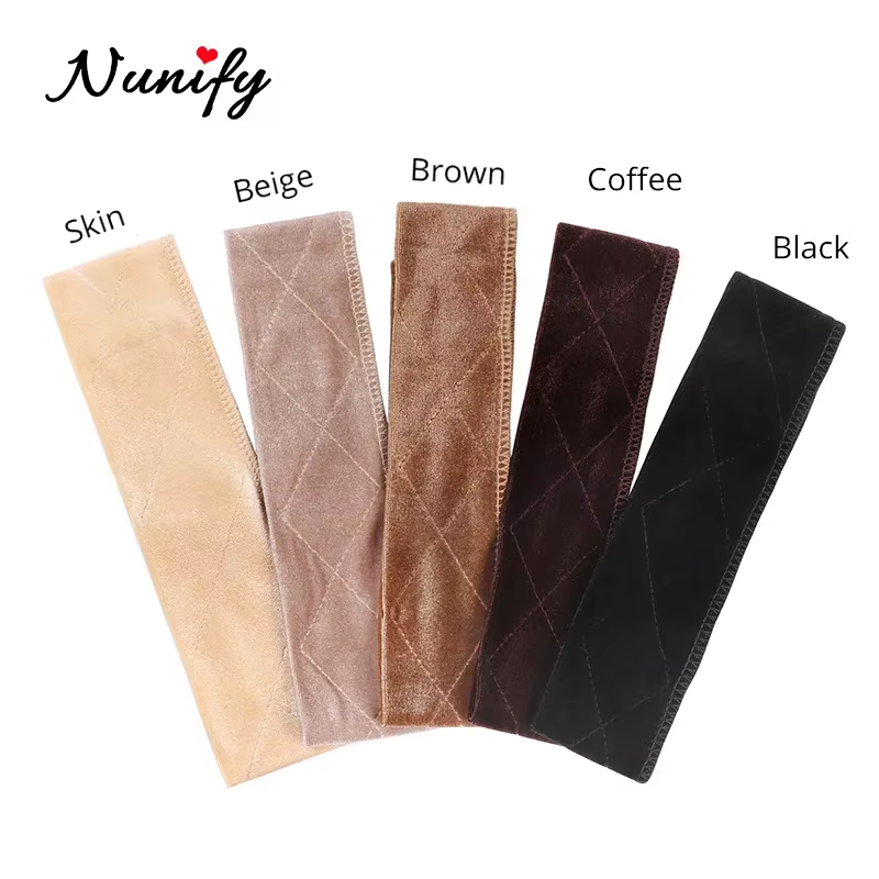 Nunify anti-dérapant doux velours femmes perruque poignées bandeau femmes velours perruque accessoir