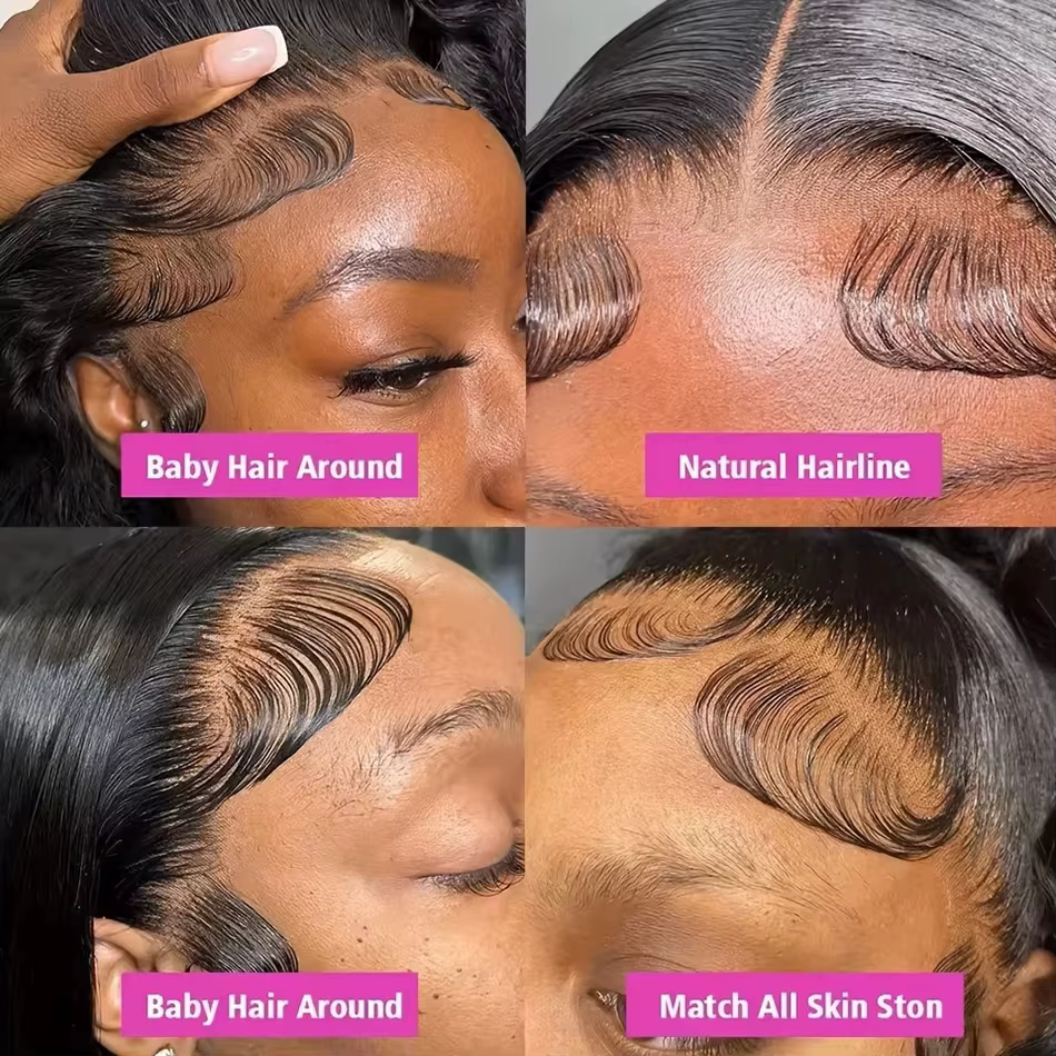 Perruque Lace Frontal Wig Body Wave brésilienne naturelle, cheveux humains, 13x6 HD, 30 40 pouces, 1