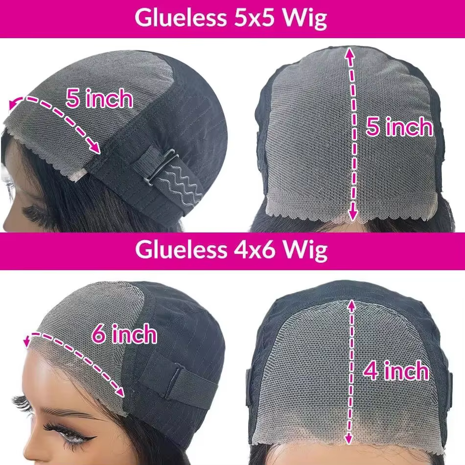 Bling hair 6X4 Glueless Wig Human Hair Ready to Wear Wigs for Women Straight Lace Frontal Wig PreCut