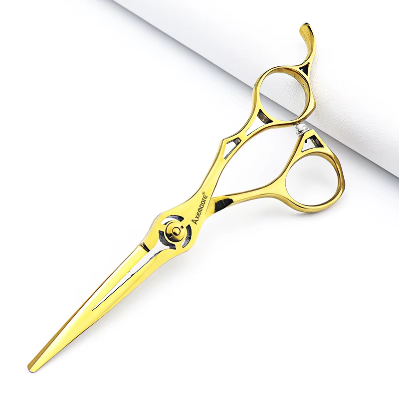 Ciseaux de coiffure professionnels 6 pouces, ensemble de ciseaux de coiffeur dorés, outils de coupe