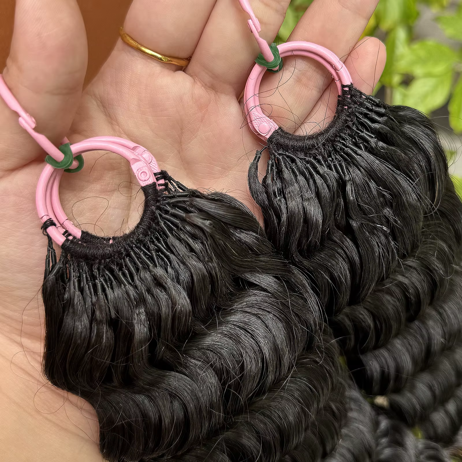 Extensions de cheveux au Crochet de vague profonde crépus bouclés Crochet cheveux humains sans noeud