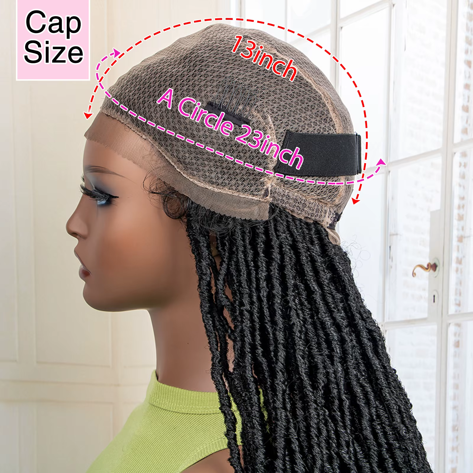 36 pouces couleur rouge Super longue synthétique pleine dentelle tresses perruques Locs Dreadlock bo