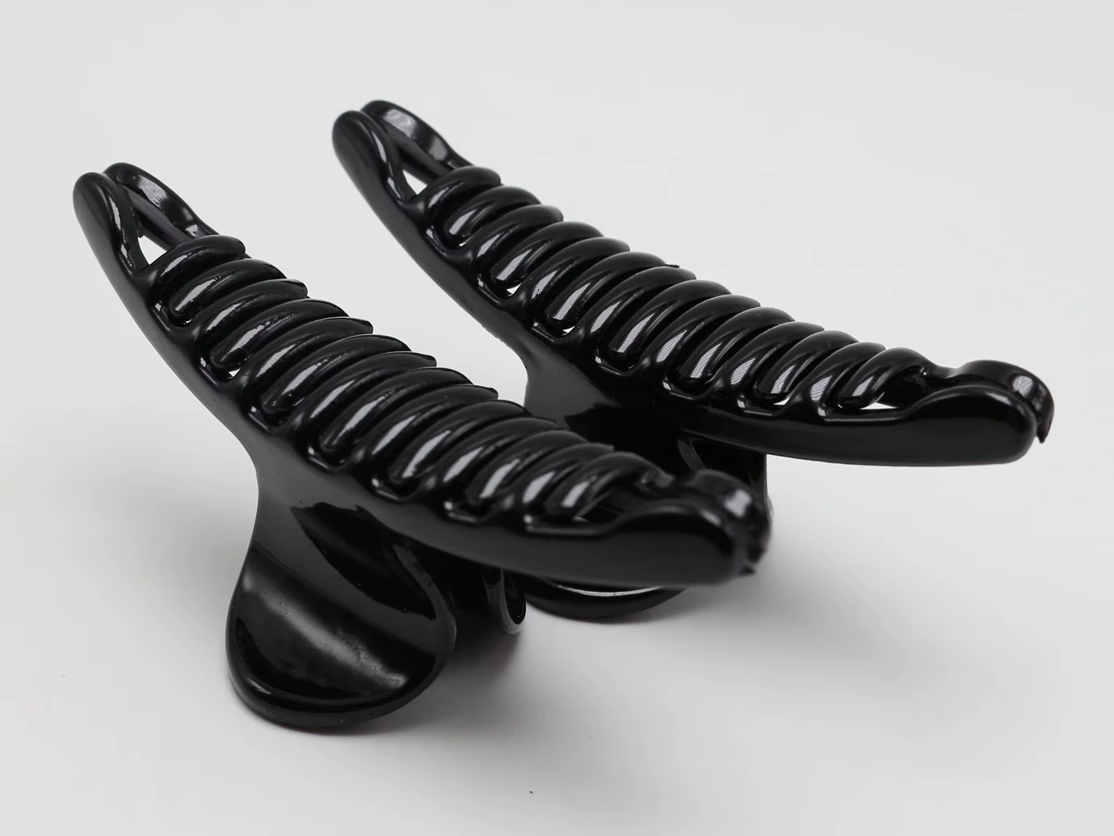 Pince à cheveux incurvée en plastique noir, 4 pinces à cheveux pliantes 98mm pour bricolage