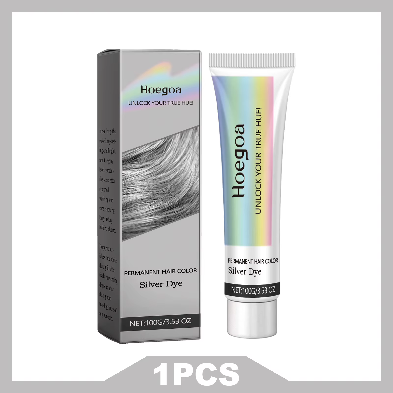 HOEGOA couleur grise mode charme teinture pour cheveux alimentation en profondeur effet Stable longu