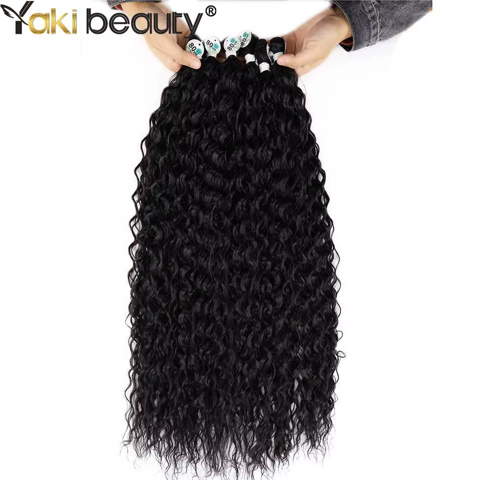 Mèches synthétiques bouclées et crépues, tissage de cheveux longs Jerry Anjo Plus, Extensions capill