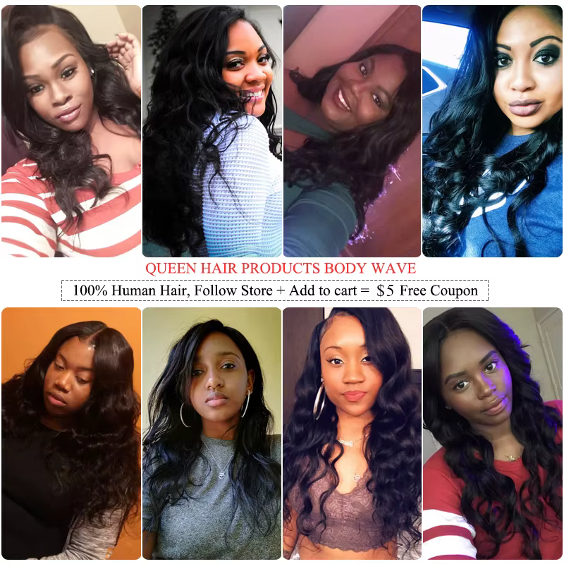 Queen Hair Body Wave Bundles With Real HD Invisible Lace Closure Frontal 4x4 5x5 6x6 13x4 13x6 100%