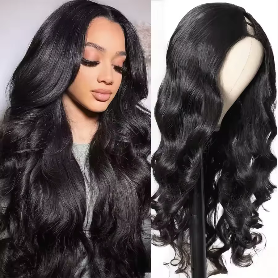 Perruque en cheveux humains U Part V Part Body Wave, densité 200, version améliorée, 30 32 pouces, c