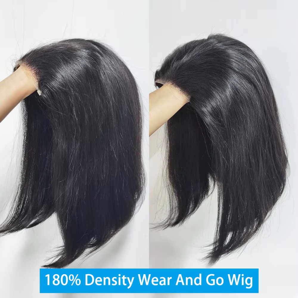 Bob sans colle perruque cheveux humains prêt à porter courte Bob perruque dentelle avant perruques d