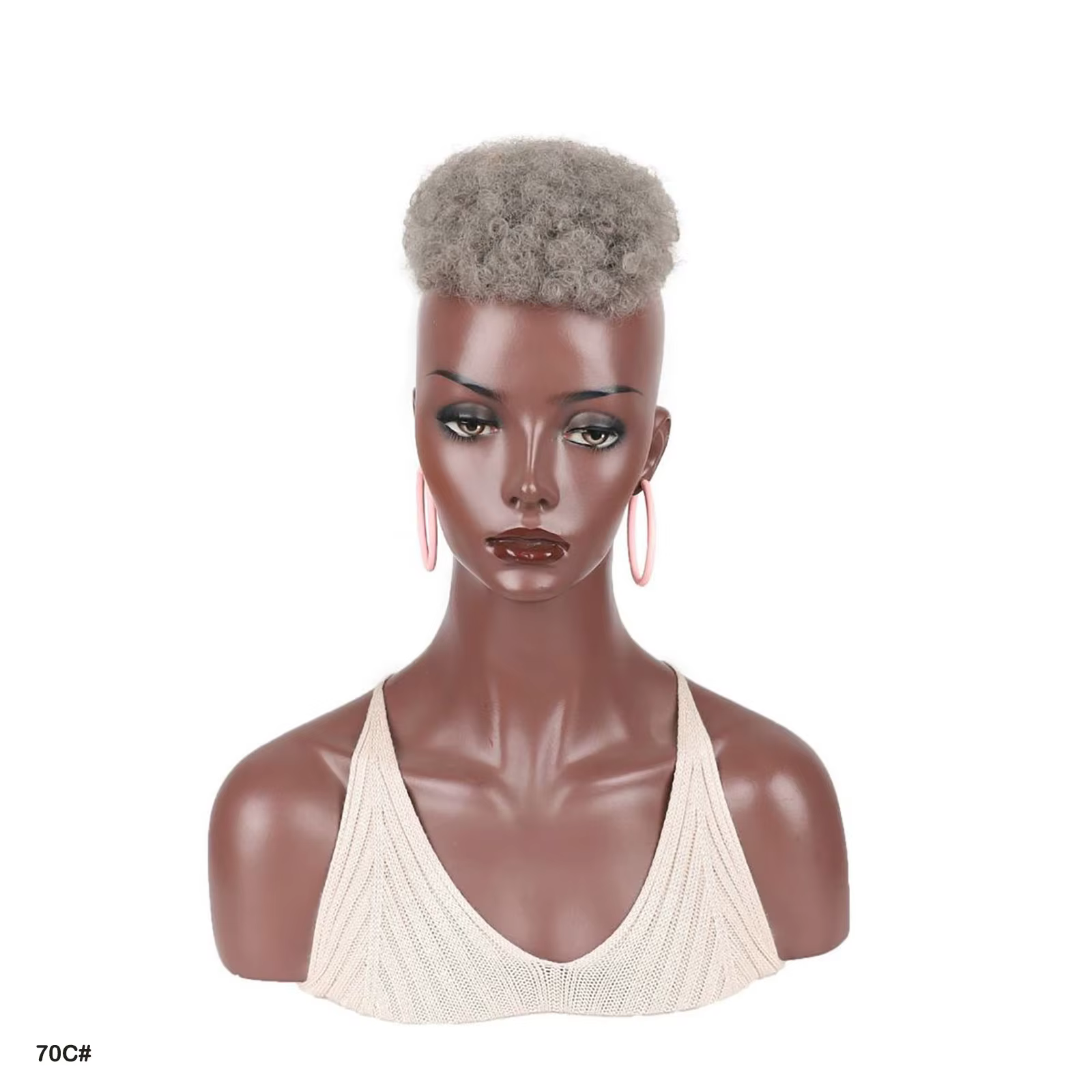 Jeedou Hair Topper Toupet court bouclé Afro à clipser - Perruque unisexe pour calvitie et cheveux am