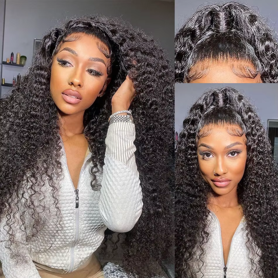Wiggogo 250 densité 30 pouces vague profonde frontale perruque Hd dentelle perruque 13X6 cheveux hum
