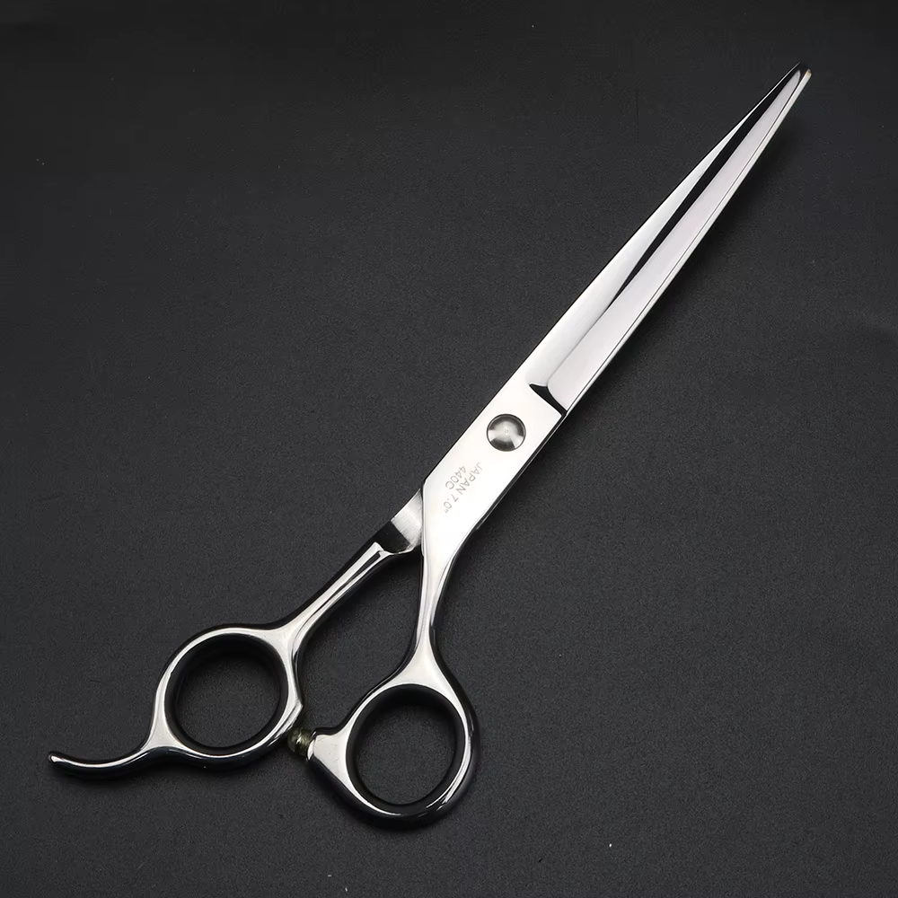 XUANFENG – ciseaux à cheveux de 7 pouces, ciseaux de coupe de barbier en acier 440C avec vis à tensi