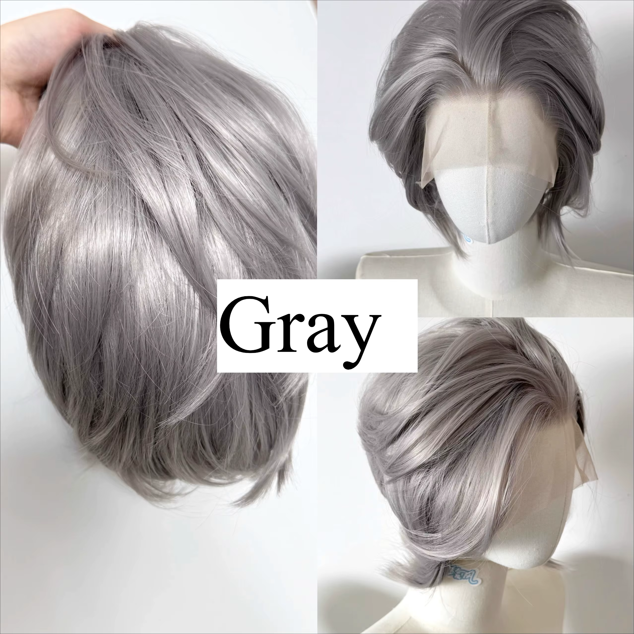 Perruque Lace Front Wig synthétique courte Blonde pour hommes, 13x4, cheveux de haute qualité, plusi