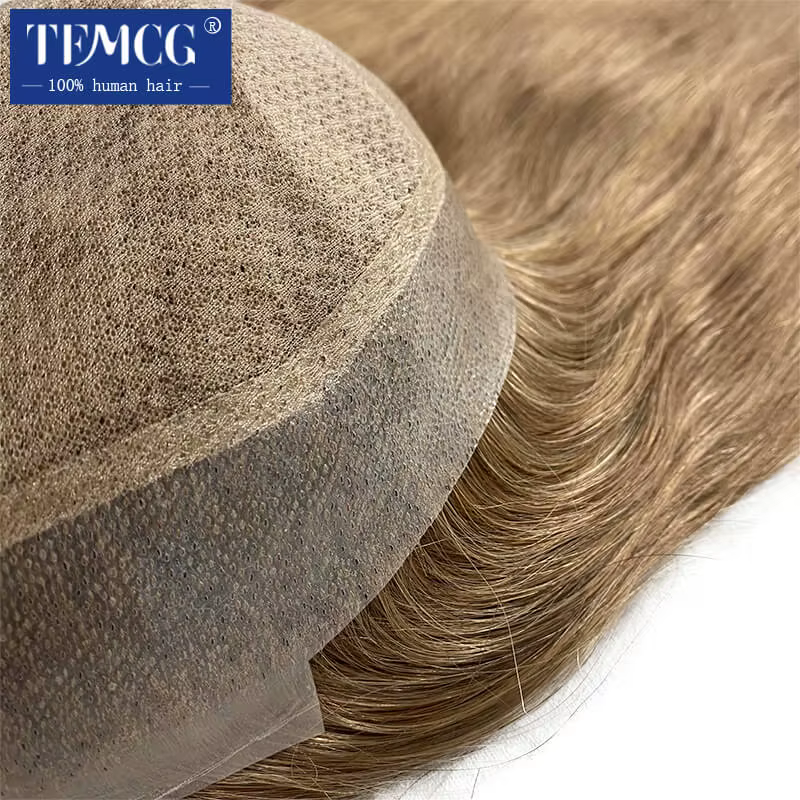 Perruque de Cheveux Humains Longs et Lisses en PU pour Femme, 100% Naturels, Remy