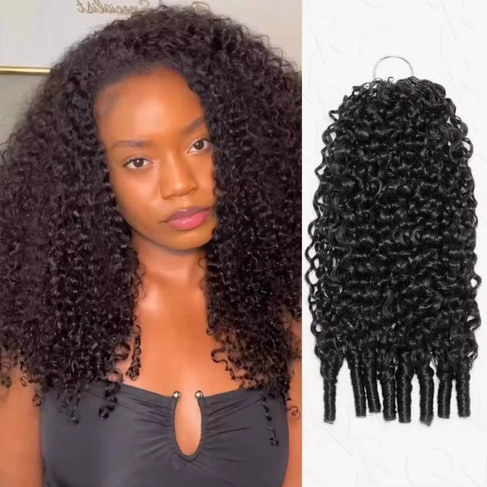 Extensions de cheveux humains bouclés birmans pré-séparés, nœuds miracle, pour tresses bohèmes, chev