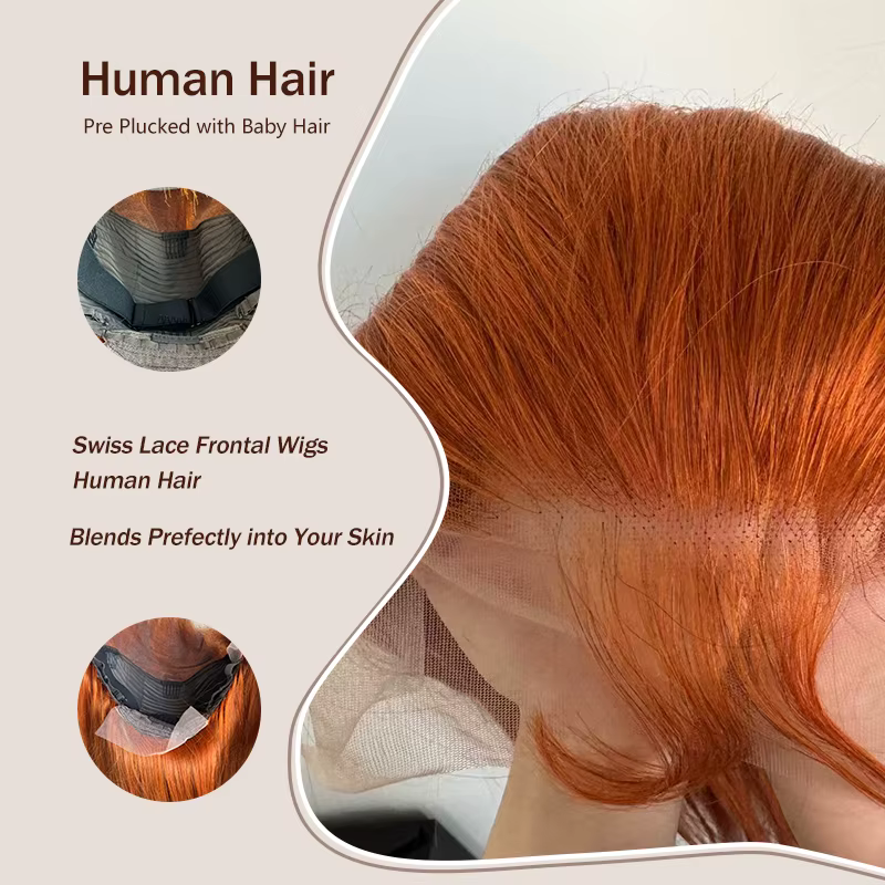 VideoOrange-Perruque Lace Front Wig Body Wave Naturelle, Cheveux Humains, 13x6, 200% de Densité, Pre