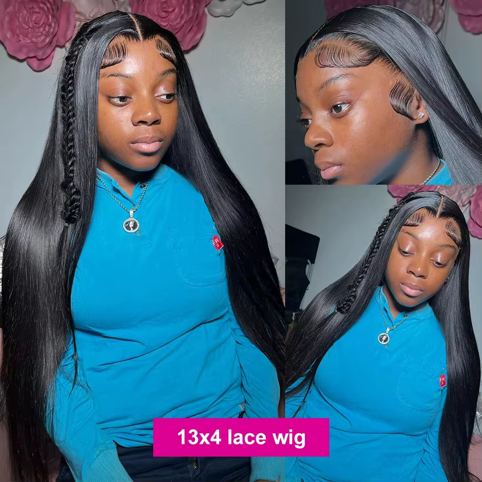 Perruques Lace Front Lisses en Cheveux Humains 13X6, Perruque Frontale HD 13X4, Perruques en Cheveux