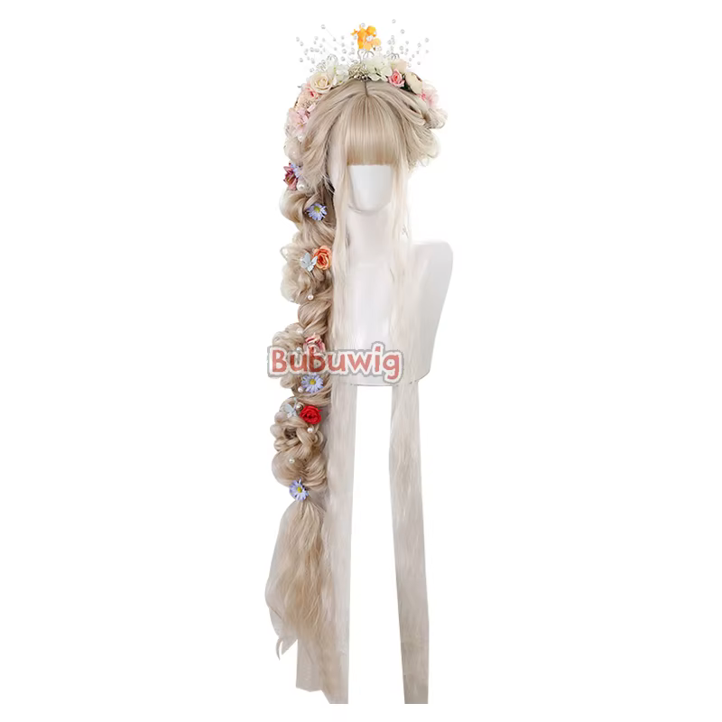 Bubuwig – perruque synthétique longue bouclée, 120cm, Lolita, Blonde, noire, marron, grise, Harajuku