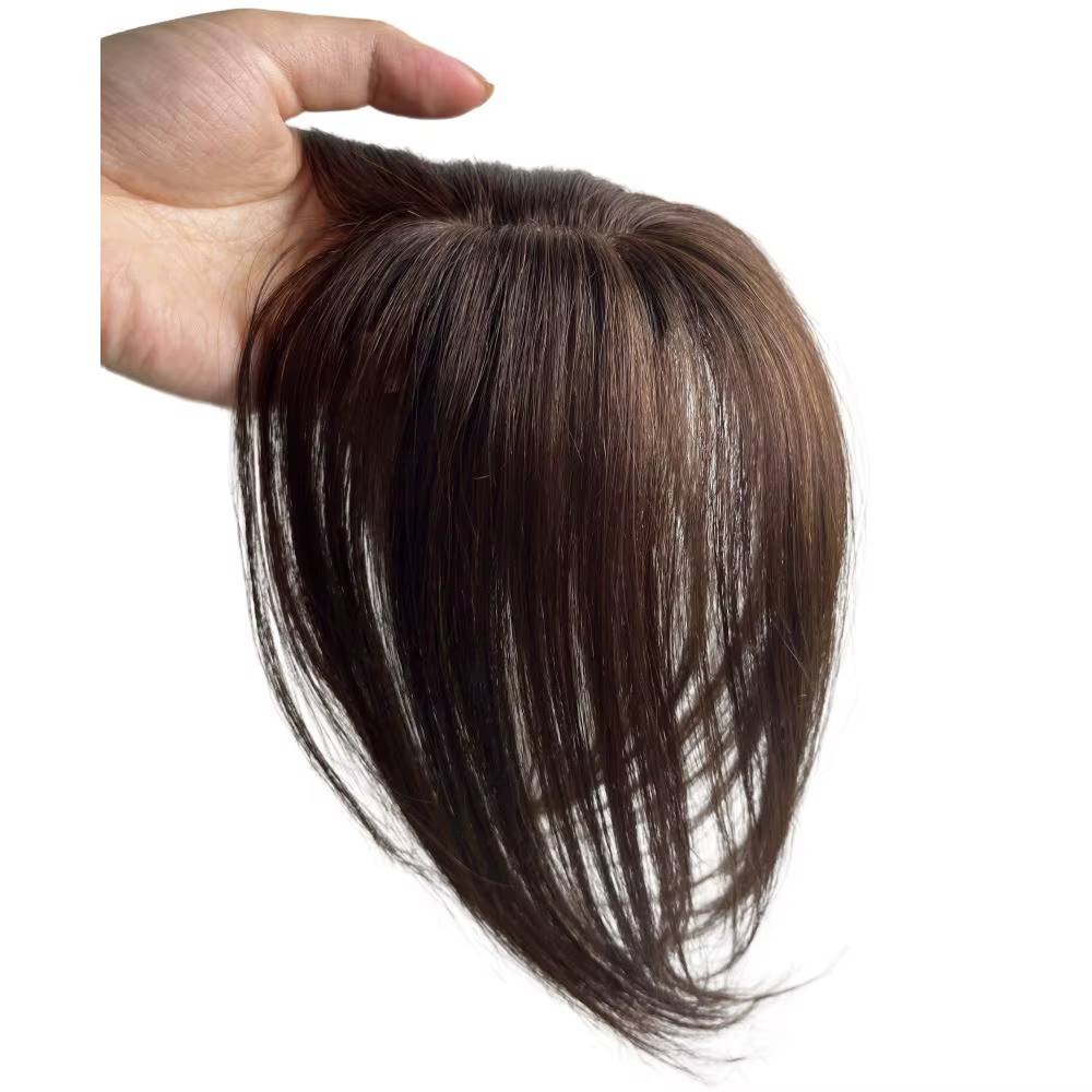 Frange de cheveux humains naturels frange latérale pour femmes 3D partie centrale fausse frange Exte