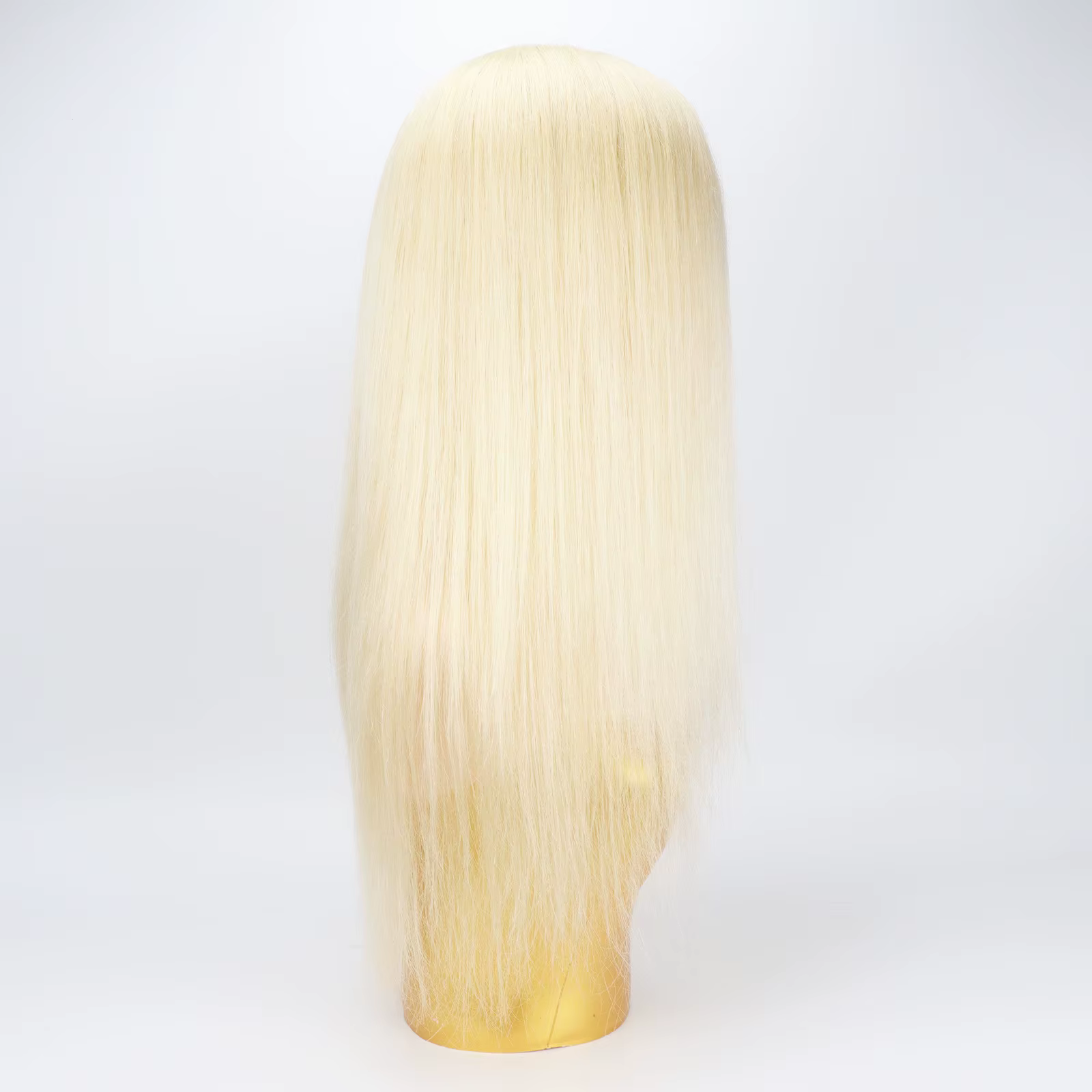 # Perruque en cheveux humains blonds 613, la plus claire, 6x6 pouces, avec dessus en soie et contour