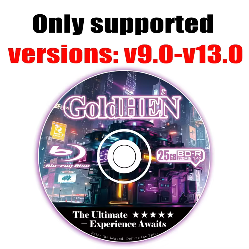 Ultimate GoldHEN pour Ps4 Jailbreak Disc V9.0–12.52 Bootable Eject Payload 1-Click Boot Tool 13.0-13