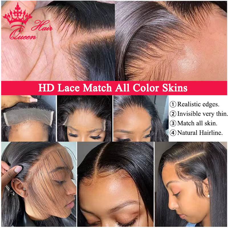 Queen Hair Real HD Invisible Wig 13x6 13x4 5x5 6x6 7x7 Undetectable Lace 100% Raw Human Hair Wigs Bo