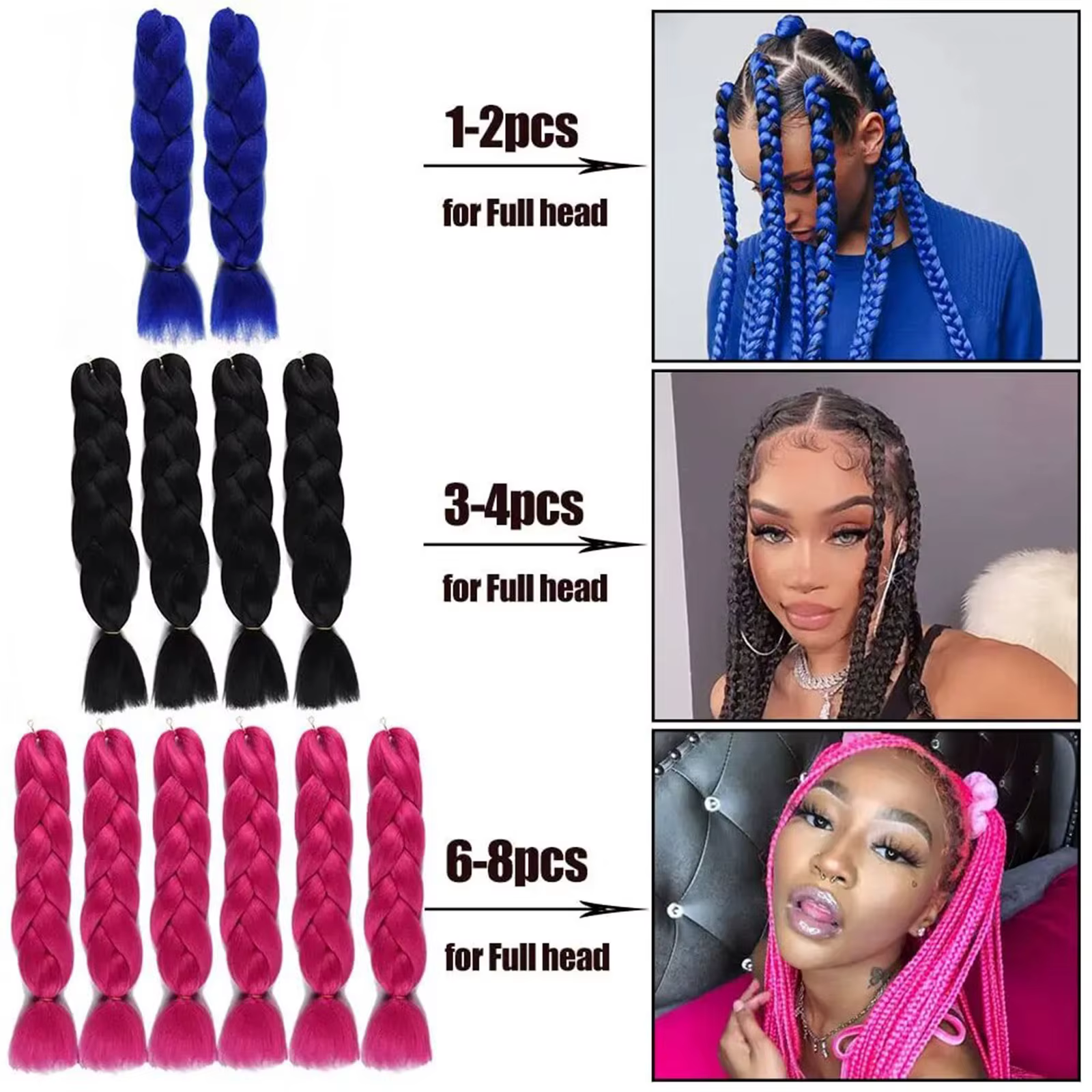 Synthétique 1 pièces 24 pouces 100g tressage cheveux boîte tresses coloré torsion tressage Extension