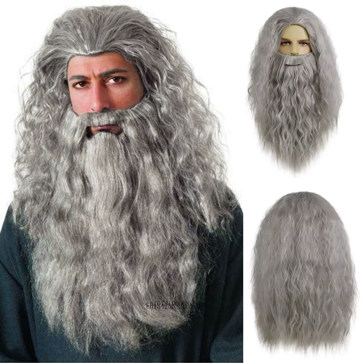 Dumbledore Cosplay perruque cheveux synthétiques Halloween école Gandalf assistant Costume perruque 