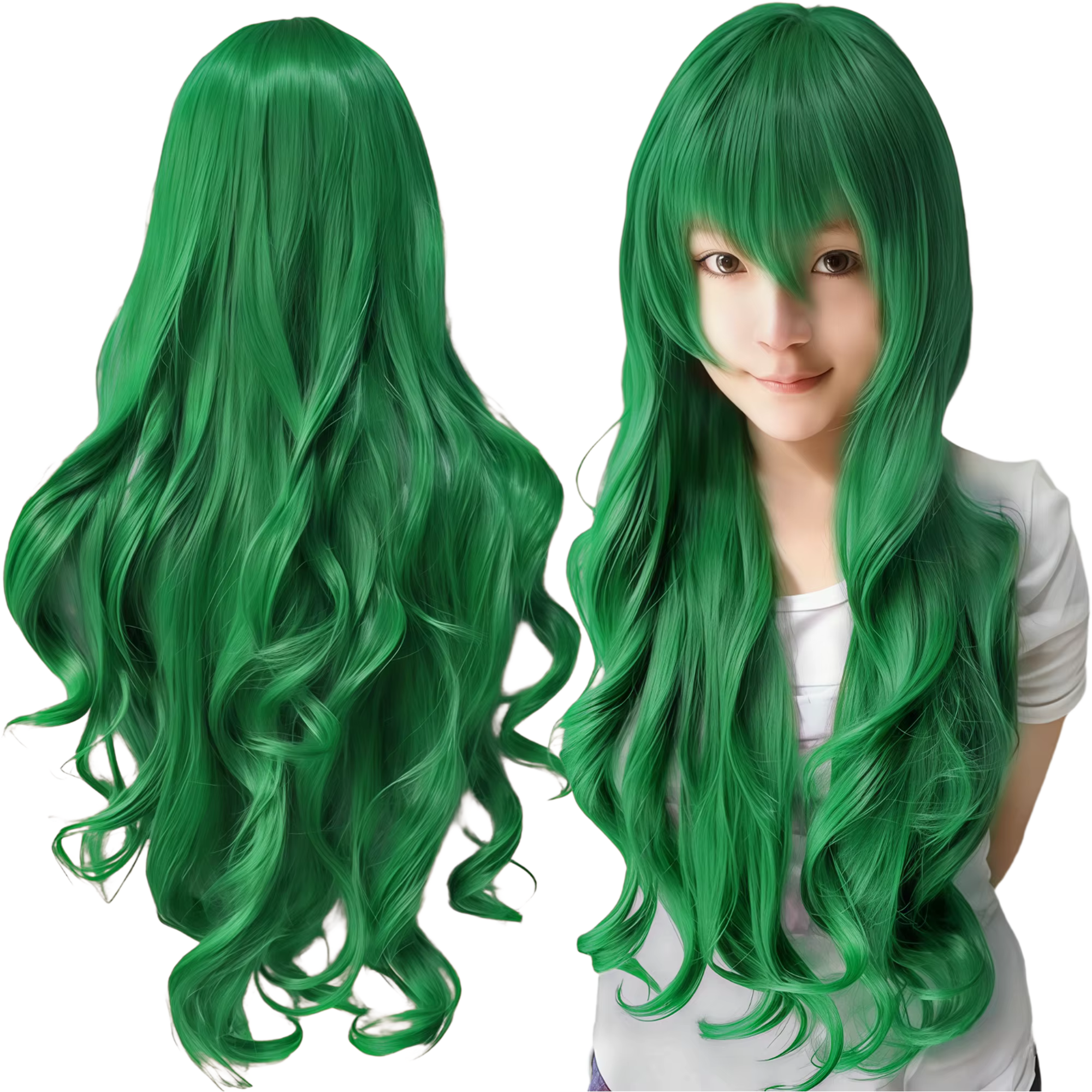 Perruque synthétique longue brune pour cosplay, perruque lolita bouclée, perruque anime, postiche Ch