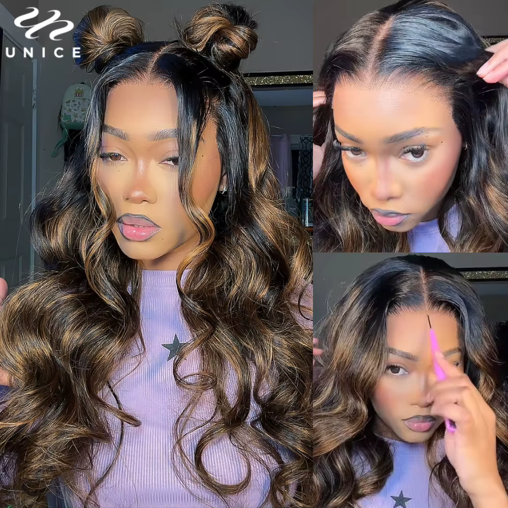 UNice 7x5 Bye Bye Slip ™ Balayage mettre en évidence la perruque sans colle de cheveux humains de