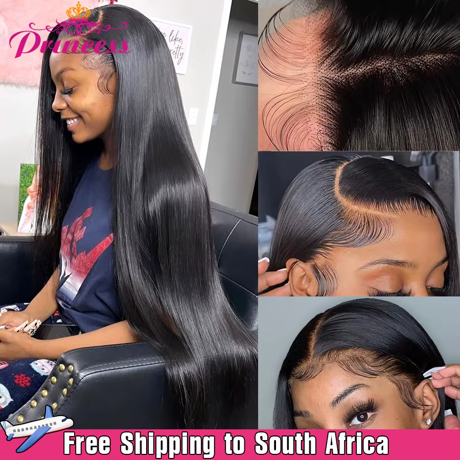 Princesse cheveux 13x6 13x4 HD dentelle frontale perruque pré-épilée sans colle perruque cheveux hum