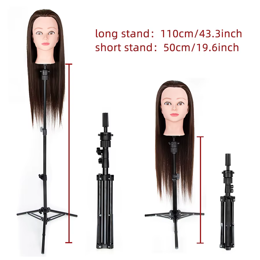 Trépied de support de perruque, support de tête de mannequin réglable, tête de perruque et support d
