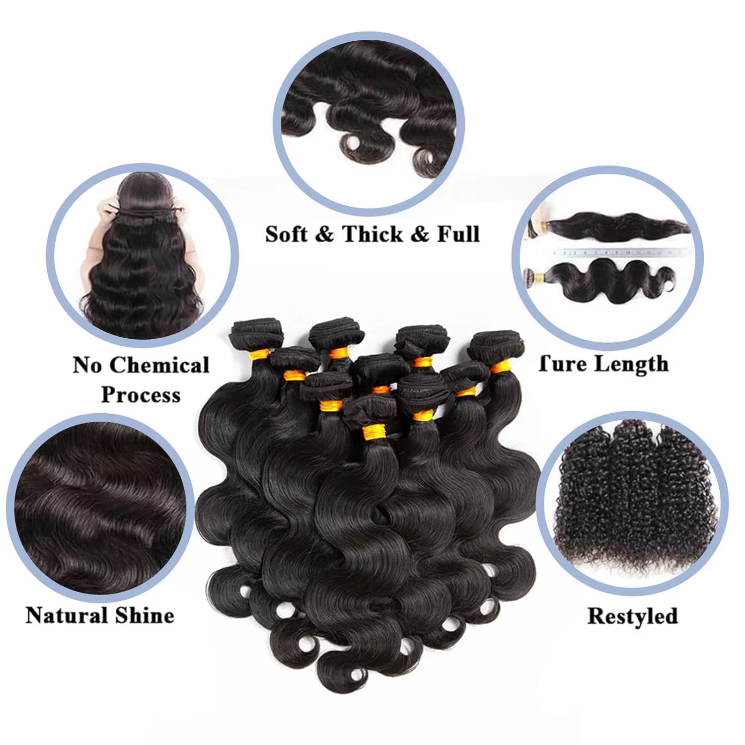 Extensions de Cheveux Humains Ondulés 12A, 40 Pouces, Cheveux Brésiliens Vierges Non Traités, 3 ou 4