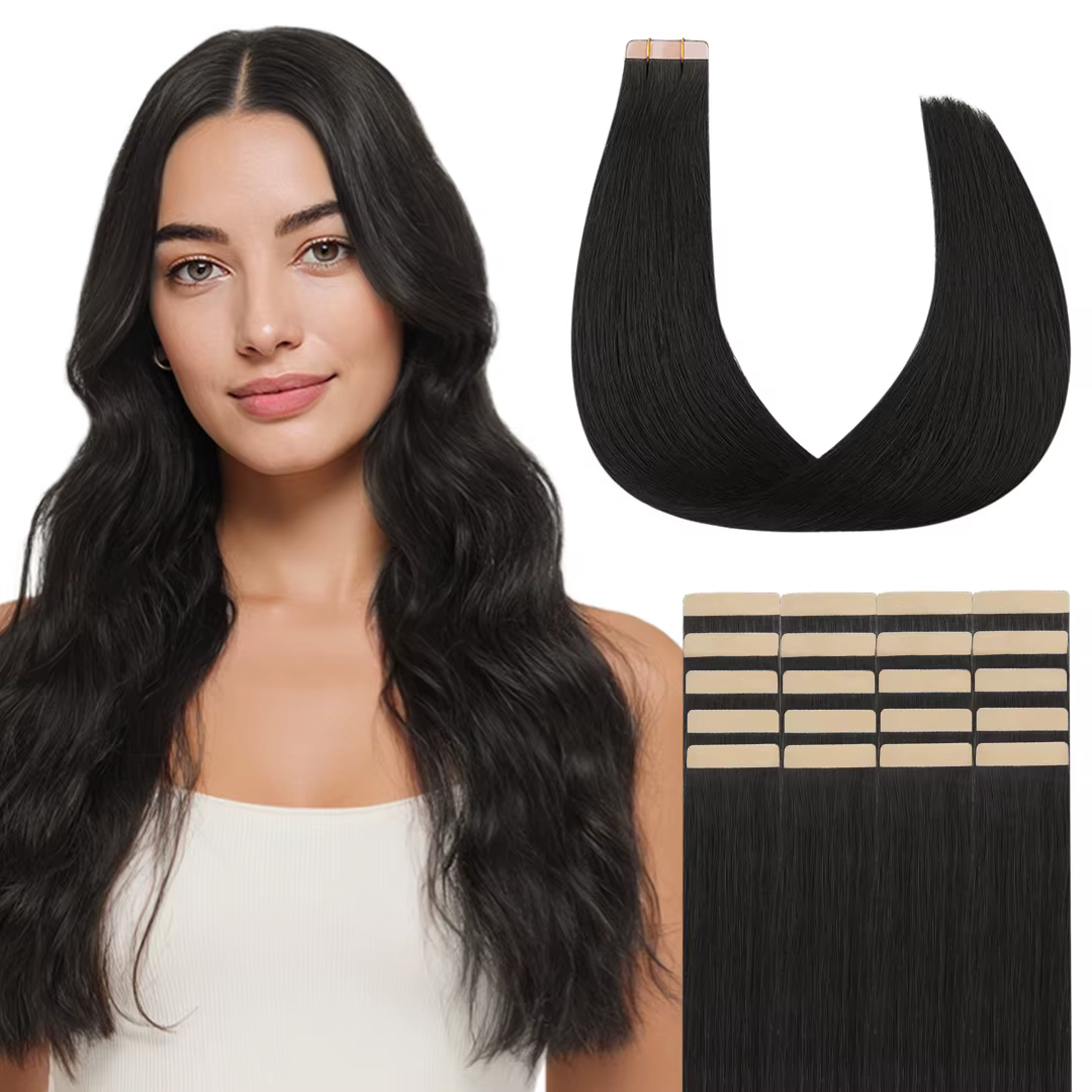 Bande dans les Extensions de cheveux humains véritable Remy Extension de cheveux droite sans couture
