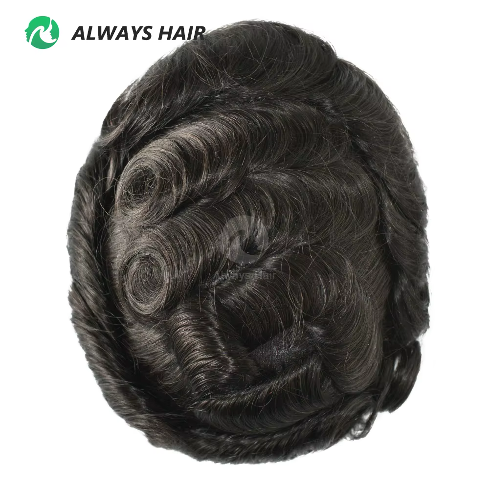 Alwayshair-DURA LACE hommes capillaire prothèse cheveux 130% densité de cheveux cheveux indiens dent