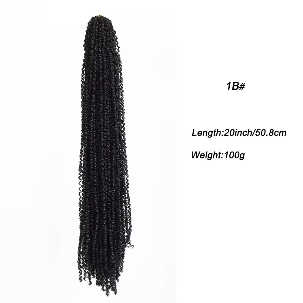 Extensions de cheveux synthétiques pré-bouclées pour tresses au crochet de 20 pouces, style Yangky T