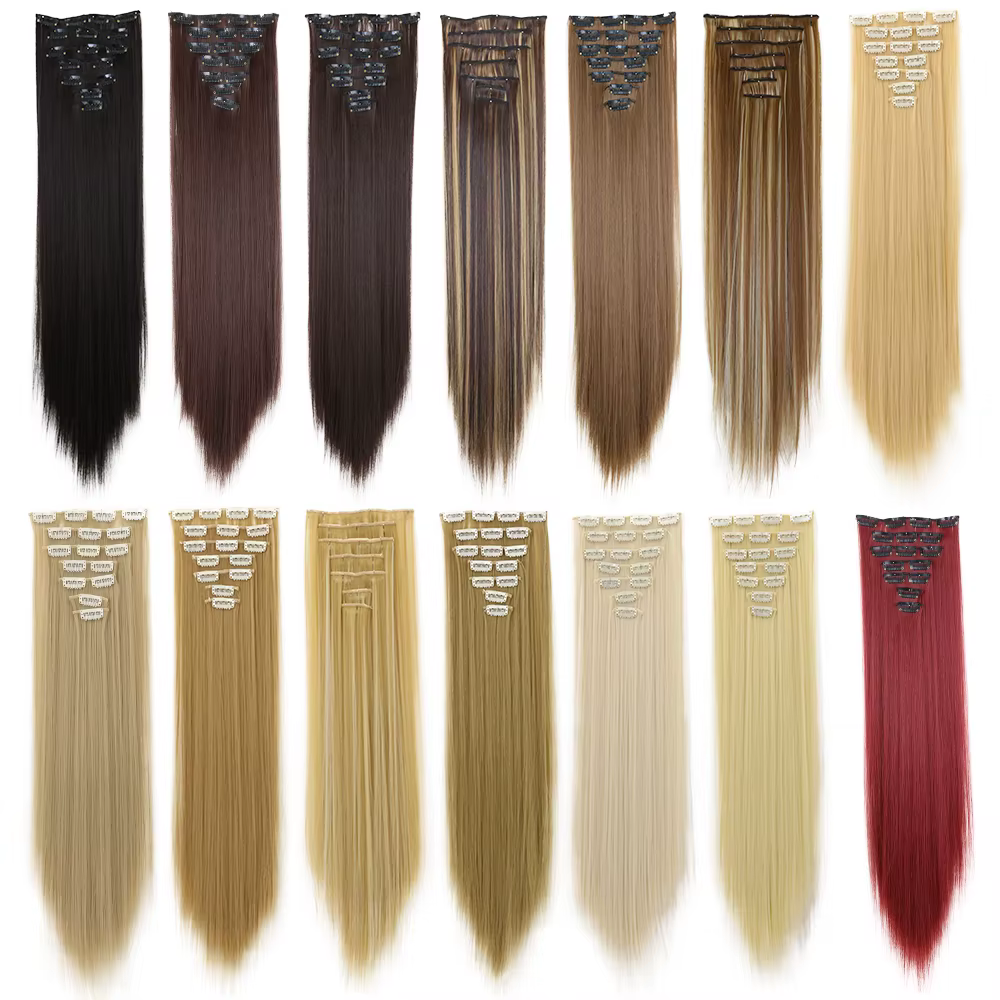 LANSA 7Clips longue droite synthétique pince sur Extensions de cheveux Cheveux pince Naturel haute t