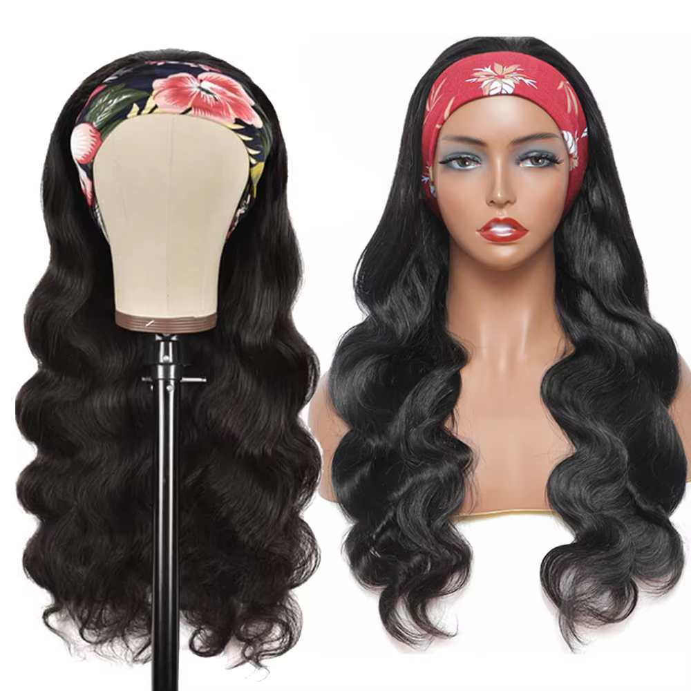 Perruque bandeau cheveux humains vague de corps perruque 180% densité Remy perruques de cheveux huma