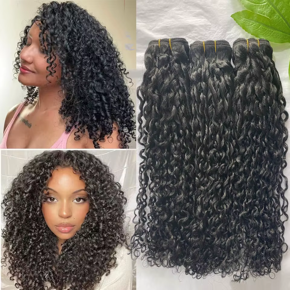 Lots de Cheveux Humains Bouclés Pixie, Bundles de Cheveux Bouclés Profonds, Tissage de Cheveux Brési