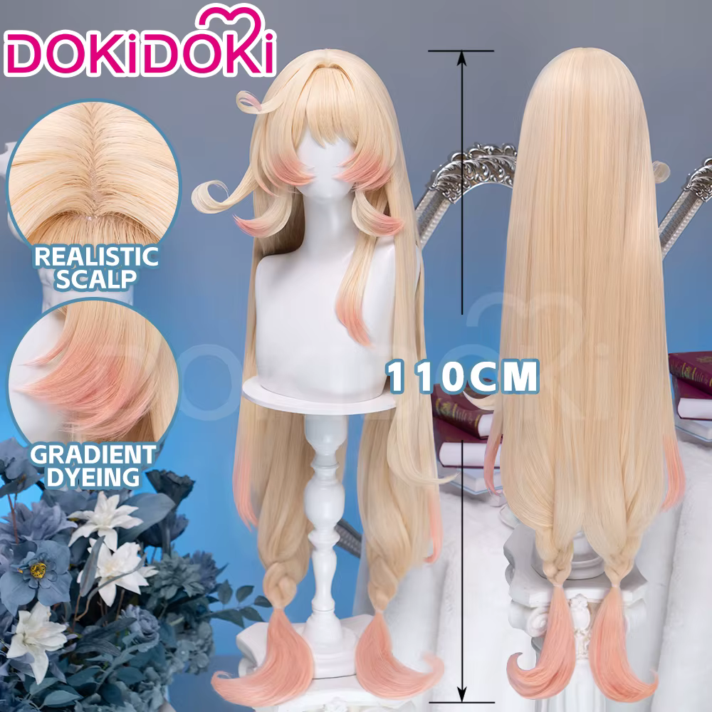 Alice dégradé perruque Genshin Impact DokiDoki le Hexenzirkel Alice Cosplay perruque casquette gratu