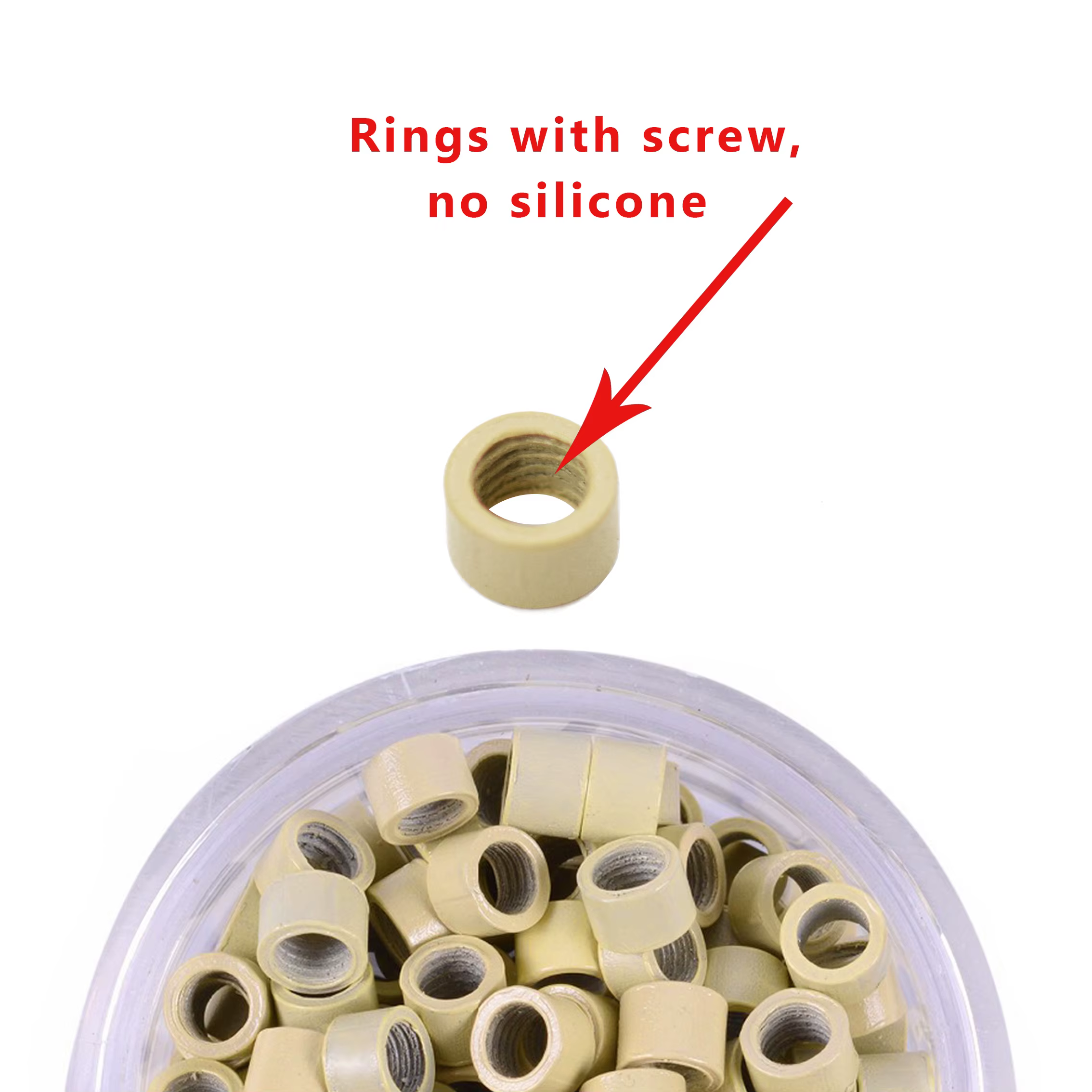 1000 pièces 4.0mm Extension de cheveux Microringe Micro maillons anneaux perles liens avec vis filet